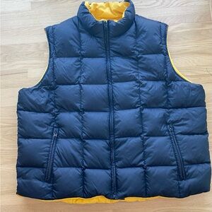 Lands End down fill 2XL University of Michigan Wolverines preppy puffer vest